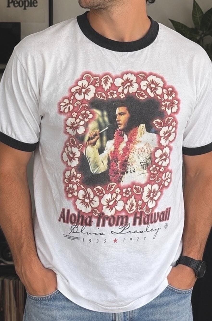 Vintage Elvis Presley Ringer T-Shirt Large